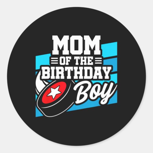 Sticker Rond Anniversaire du hockey - Anniversaire maman - Garç (Devant)