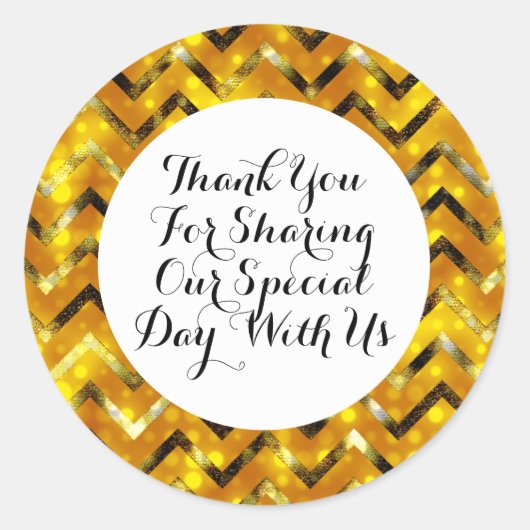 Sticker Rond Anniversaire du mariage d'or | MERCI (Devant)