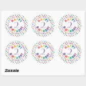 Sticker Rond Anniversaire du papillon Caterpillar, très affamé (Feuille)