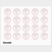 Sticker Rond Anniversaire du Pastel Rainbow Art Party (Feuille)