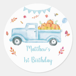 Sticker Rond Anniversaire du petit camion Citrouille