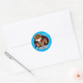 Sticker Rond Anniversaire du Rodéo Cute Cowboy (Enveloppe)
