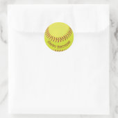 Sticker Rond Anniversaire du softball jaune (Sac)