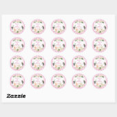 Sticker Rond Anniversaire d'un animal de ferme rose (Feuille)
