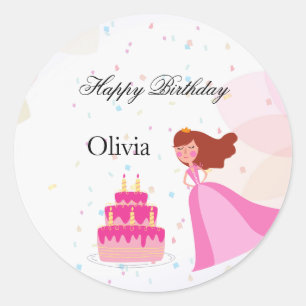 Sticker Rond Anniversaire d'une élégante princesse Disney