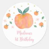 Sticker Rond Anniversaire d'une pêche douce (Devant)