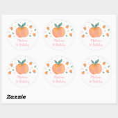 Sticker Rond Anniversaire d'une pêche douce (Feuille)