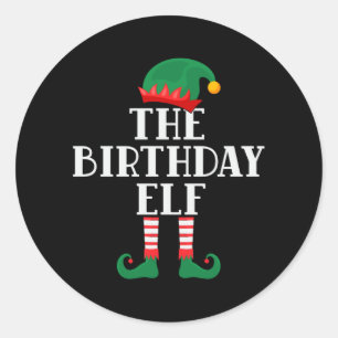 Sticker Rond Anniversaire Elf drôle Noël