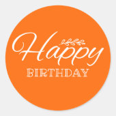 Sticker Rond Anniversaire en néon orange (Devant)