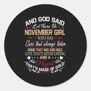 Sticker Rond Anniversaire   Et Dieu A Dit Qu'Il Y Ait Novembre 