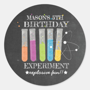 Sticker Rond Anniversaire Expérience Science Anniversaire