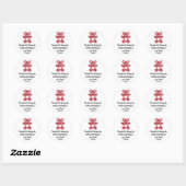 Sticker Rond Anniversaire FaveurRouge Parties scintillant Coeur (Feuille)