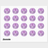 Sticker Rond Anniversaire Favoriser Parties scintillant Violet  (Feuille)
