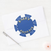 Sticker Rond Anniversaire fête ajouter âge poker puce autocolla (Enveloppe)