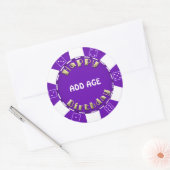Sticker Rond Anniversaire fête ajouter âge poker puce autocolla (Enveloppe)