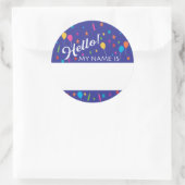 Sticker Rond Anniversaire Fête Bonjour Nom Balise (Sac)