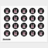 Sticker Rond Anniversaire Fille rose Coquette Bow 11 ans Aesth (Feuille)
