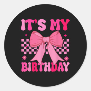 Sticker Rond Anniversaire fille rose coquette esthétique garçon