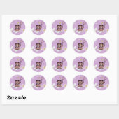 Sticker Rond Anniversaire Fille Teddy Ours (Feuille)