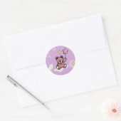 Sticker Rond Anniversaire Fille Teddy Ours (Enveloppe)
