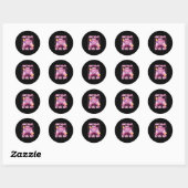Sticker Rond Anniversaire Fille temps de monter le niveau jeu v (Feuille)