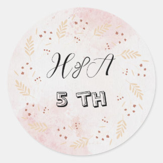 Sticker Rond Anniversaire Floral de Printemps | Mariage Élégant