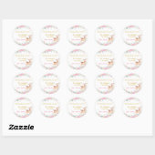 Sticker Rond Anniversaire floral rose cerf (Feuille)