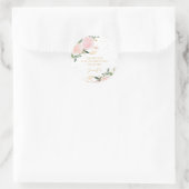 Sticker Rond Anniversaire Floral Rose Or (Sac)