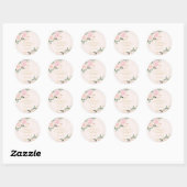Sticker Rond Anniversaire Floral Rose Or (Feuille)