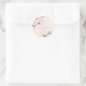 Sticker Rond Anniversaire Floral Rose Or (Sac)