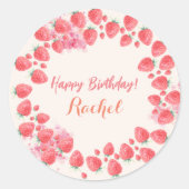 Sticker Rond Anniversaire Fraise (Devant)