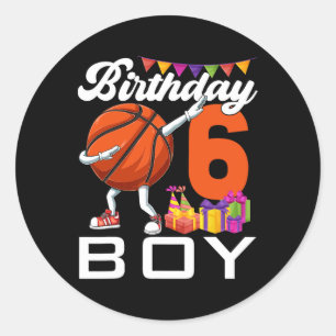 Sticker Rond Anniversaire Garçon 6 ans Dabbing Bysketbyll Byll
