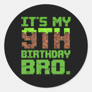 Sticker Rond Anniversaire Garçon C'est mon 9e anniversaire Joue