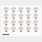 Sticker Rond Anniversaire Garçon Dinosaure Volcan (Feuille)