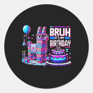 Sticker Rond Anniversaire Garçon Fête Enfant À Rapprocher Bruh 