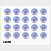 Sticker Rond Anniversaire Garçon Teddy Ours (Feuille)