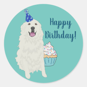 Sticker Rond Anniversaire Grande Pyrénées Chien de Montagne