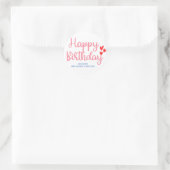 Sticker Rond anniversaire heureux customisé (Sac)