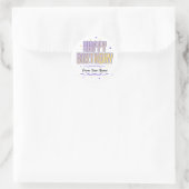 Sticker Rond anniversaire heureux personnalisable (Sac)