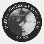 Sticker Rond Anniversaire heureux personnalisé (Devant)