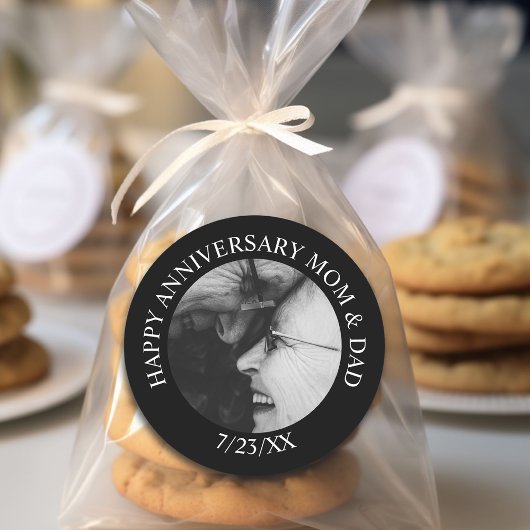 Sticker Rond Anniversaire heureux personnalisé