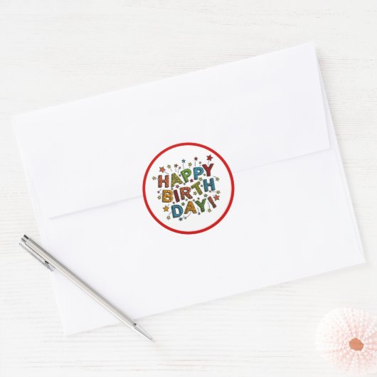 Sticker Rond Anniversaire Incroyable (Enveloppe)