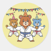 Sticker rond Anniversaire Karate (Devant)