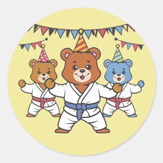Sticker rond Anniversaire Karate (Devant)