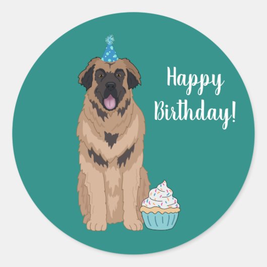Sticker Rond Anniversaire Leonberger  (Devant)