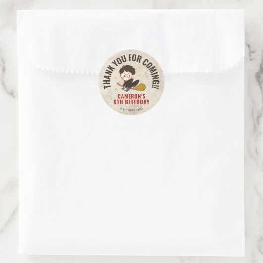 STICKER ROND ANNIVERSAIRE MAGIQUE DE PERSONNAGE HARRY POTTER™ (Sac)