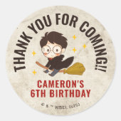 STICKER ROND ANNIVERSAIRE MAGIQUE DE PERSONNAGE HARRY POTTER™ (Devant)