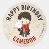 STICKER ROND ANNIVERSAIRE MAGIQUE DE PERSONNAGE™ HARRY POTTER (Devant)