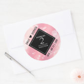 Sticker Rond Anniversaire Mariage élégant du 2e Rose Quartz (Enveloppe)