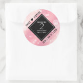 Sticker Rond Anniversaire Mariage élégant du 2e Rose Quartz (Sac)